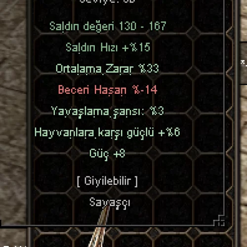 TEKLİF +8 KDP 33 ORTALAMA 8 GÜÇ KIRMIZI DEMİR PALA ELİT Elit TEKLİF